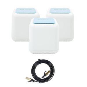 Paquete de sistema de malla Wi-Fi Gigabit PNI GB1200 y cable de red plano CAT7 S/STP 1bc PNI U7015B de 1,5 m