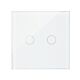 Interruptor de cabeza de escalera e interruptor de cruceta doble con tacto de vidrio PNI CS220, blanco con indicador LED