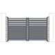 Conjunto de puertas batientes de aluminio PNI MAB3000 con dos hojas de 1,5 m y 1,7 m de altura.