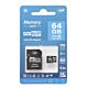 Tarjeta de memoria MicroSD PNI de 64 GB con adaptador SD Clase 10
