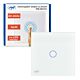 Interruptor simple con vidrio PNI SH101 touch, blanco con indicador LED