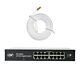 Paquete de conmutadores PNI SW016, 16 x 10/100/1000 Mbps, gigabit, caja metálica y parche CAT8 de 3m PNI U8030W