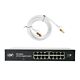 Paquete de conmutadores PNI SW016, 16 x 10/100/1000 Mbps, Gigabit, carcasa metálica y parche CAT8 de 1,5 m PNI U8015W