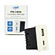 Toma de corriente 2 x USB PNI UB30, USB-A USB-C, 12V/9V/5V, máx. 20W, modular, tipo F 1/2, montaje empotrado