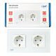 PNI WP202W Enchufe doble empotrable, con marco de cristal, 16A, 2X3000W, 230V, blanco